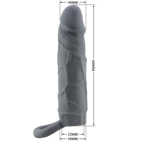 PRETTY LOVE FUNDA DE PENE DE PIEL REALISTICA GRIS OSCURO