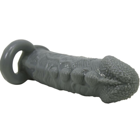 PRETTY LOVE FUNDA REALISTICA ALARGADORA Y RETARDANTE PARA PENE GRIS