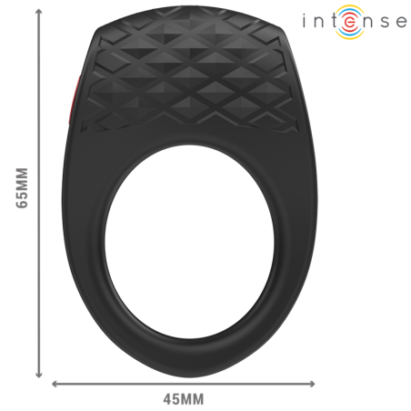 INTENSE CLOVER ANILLO VIBRADOR PENE 10 VIBRACIONES NEGRO