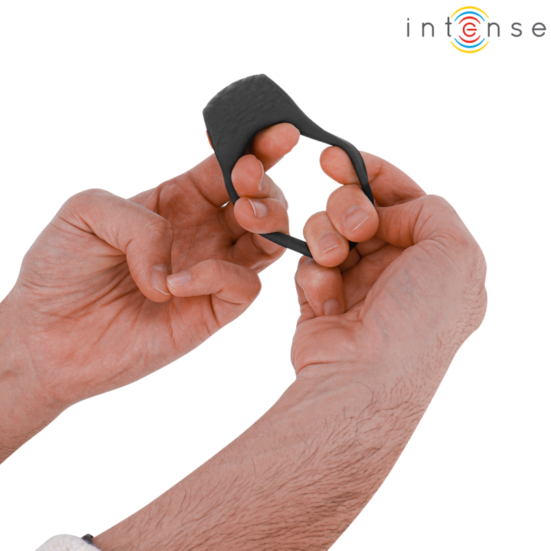 INTENSE CLOVER ANILLO VIBRADOR PENE 10 VIBRACIONES NEGRO