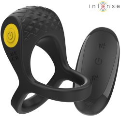 INTENSE ALEX ANILLO DOBLE VIBRADOR PENE 10 VIBRACIONES NEGRO