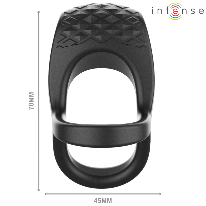 INTENSE ALEX ANILLO DOBLE VIBRADOR PENE 10 VIBRACIONES NEGRO