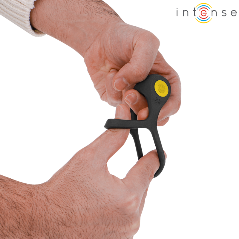 INTENSE ALEX ANILLO DOBLE VIBRADOR PENE 10 VIBRACIONES NEGRO