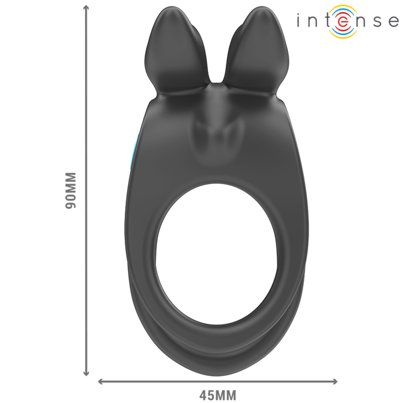 INTENSE SAM ANILLO DOBLE VIBRADOR PENE 10 VIBRACIONES NEGRO
