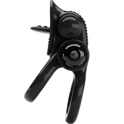 PRETTY LOVE PASSIONATE RING DOBLE ANILLO VIBRADOR ESTIMULADOR CLITORIS NEGRO 2