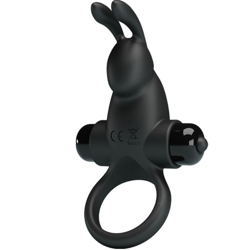 PRETTY LOVE ANILLO VIBRADOR ESTIMULADOR RABBIT CLITORIS 10 VIBRACIONES NEGRO