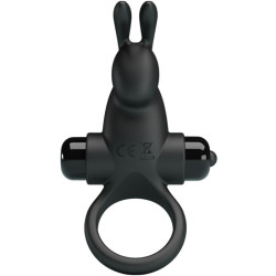 PRETTY LOVE ANILLO VIBRADOR ESTIMULADOR RABBIT CLITORIS 10 VIBRACIONES NEGRO 2