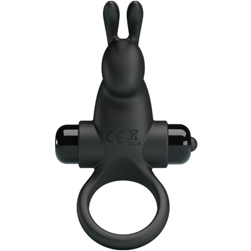 PRETTY LOVE ANILLO VIBRADOR ESTIMULADOR RABBIT CLITORIS 10 VIBRACIONES NEGRO