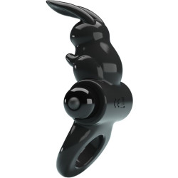 PRETTY LOVE EXCITING RING ANILLO VIBRADOR RABBIT 10 VIBRACIONES NEGRO 2
