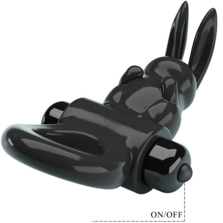 PRETTY LOVE EXCITING RING ANILLO VIBRADOR RABBIT 10 VIBRACIONES NEGRO