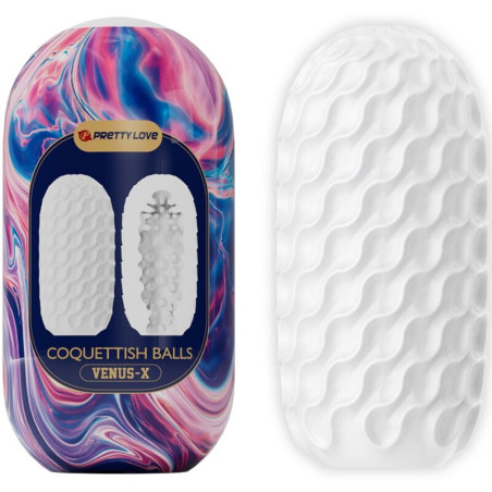 PRETTY LOVE COQUETTISH BALLS MASTURBADOR MASCULINO SILICONA BLANCO