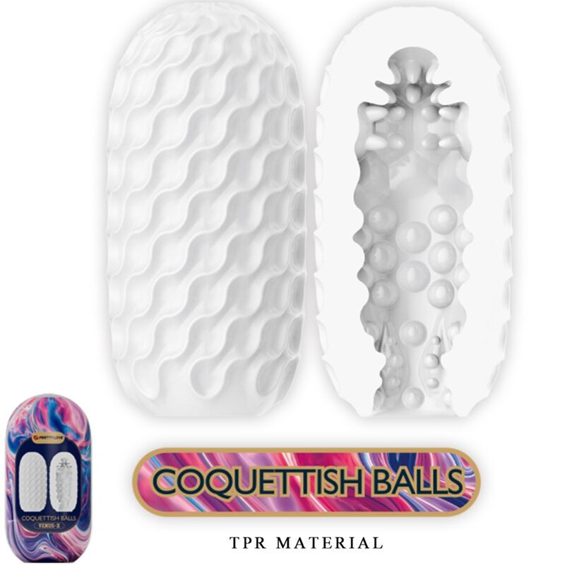 PRETTY LOVE COQUETTISH BALLS MASTURBADOR MASCULINO SILICONA BLANCO