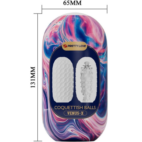 PRETTY LOVE COQUETTISH BALLS MASTURBADOR MASCULINO SILICONA BLANCO