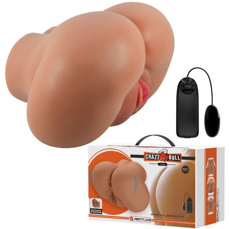 CRAZY BULL LUNA TRASERO VIBRADOR CON VAGINA Y ANO REALISTICO CONTROL REMOTO
