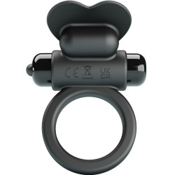 PRETTY LOVE DEBONAIRE ANILLO VIBRADOR CONEJO 10 VIBRACIONES NEGRO