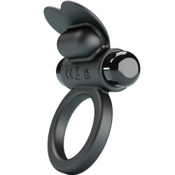 PRETTY LOVE DEBONAIRE ANILLO VIBRADOR CONEJO 10 VIBRACIONES NEGRO 2