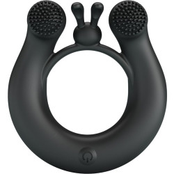 PRETTY LOVE DAHLIA ANILLO VIBRADOR ESTIMULADOR DE CLITOIS 12 VIBRACIONES NEGRO