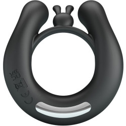 PRETTY LOVE DAHLIA ANILLO VIBRADOR ESTIMULADOR DE CLITOIS 12 VIBRACIONES NEGRO 2