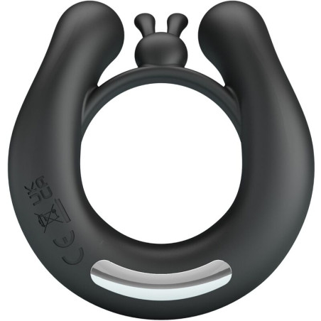 PRETTY LOVE DAHLIA ANILLO VIBRADOR ESTIMULADOR DE CLITOIS 12 VIBRACIONES NEGRO