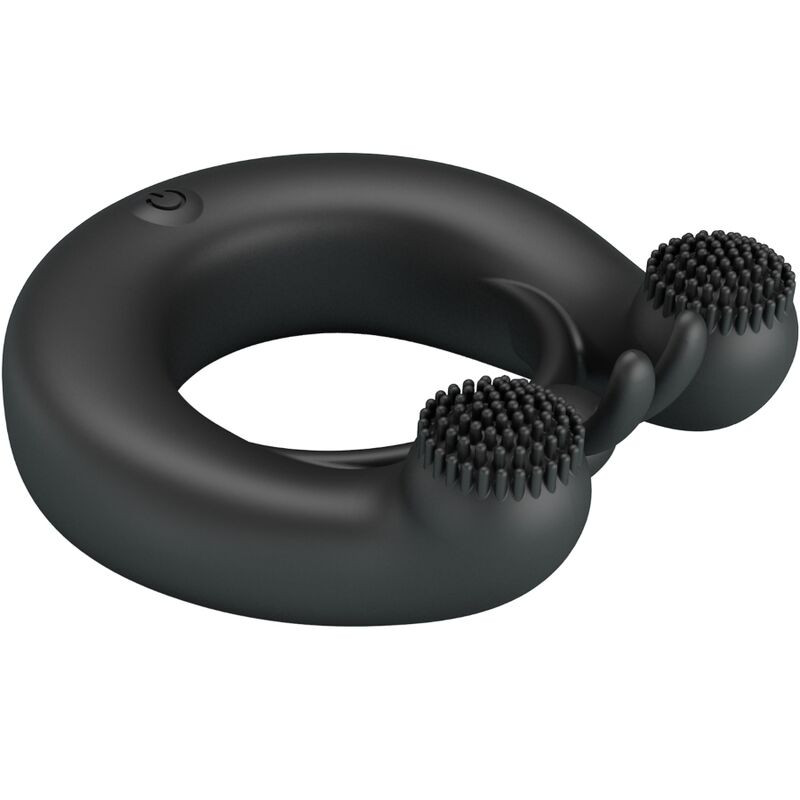 PRETTY LOVE DAHLIA ANILLO VIBRADOR ESTIMULADOR DE CLITOIS 12 VIBRACIONES NEGRO