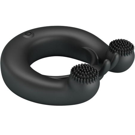 PRETTY LOVE DAHLIA ANILLO VIBRADOR ESTIMULADOR DE CLITOIS 12 VIBRACIONES NEGRO