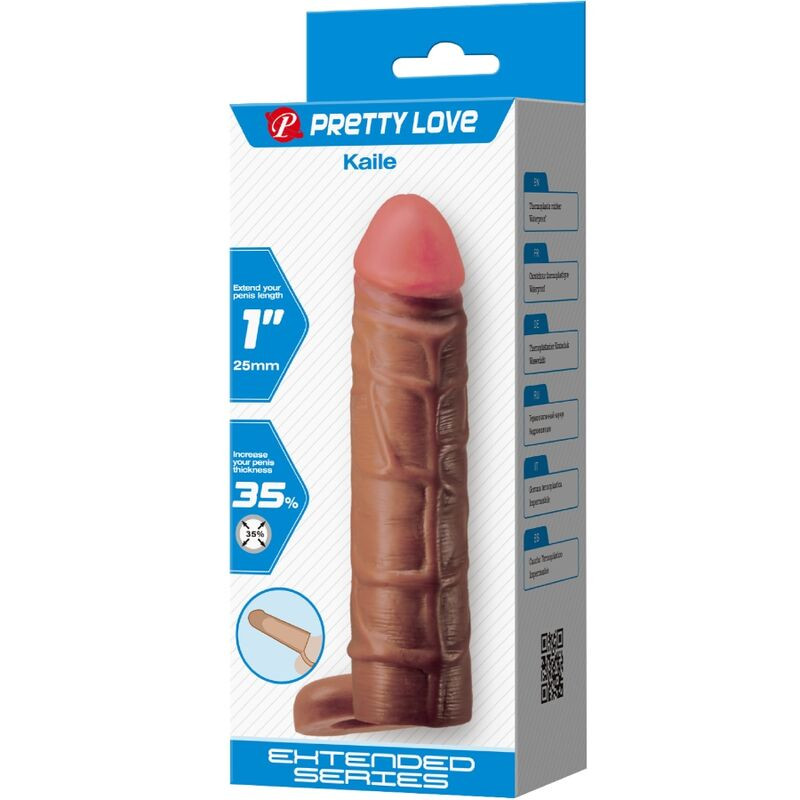 PRETTY LOVE KAILE FUNDA PARA PENE CON EXTENSION DE 25 CM MULATO