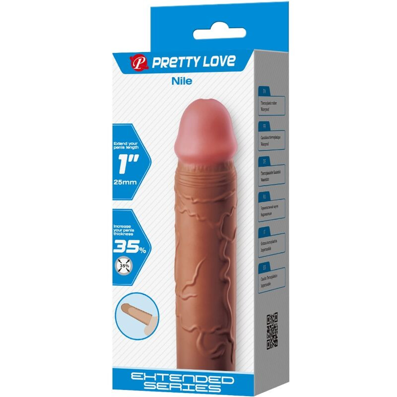 PRETTY LOVE NILE FUNDA PARA PENE CON EXTENSION DE 25 CM MULATO