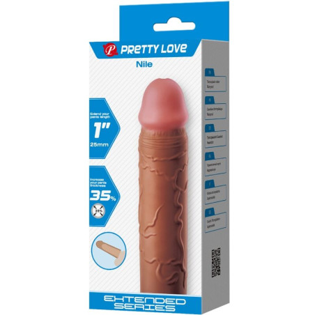 PRETTY LOVE NILE FUNDA PARA PENE CON EXTENSION DE 25 CM MULATO