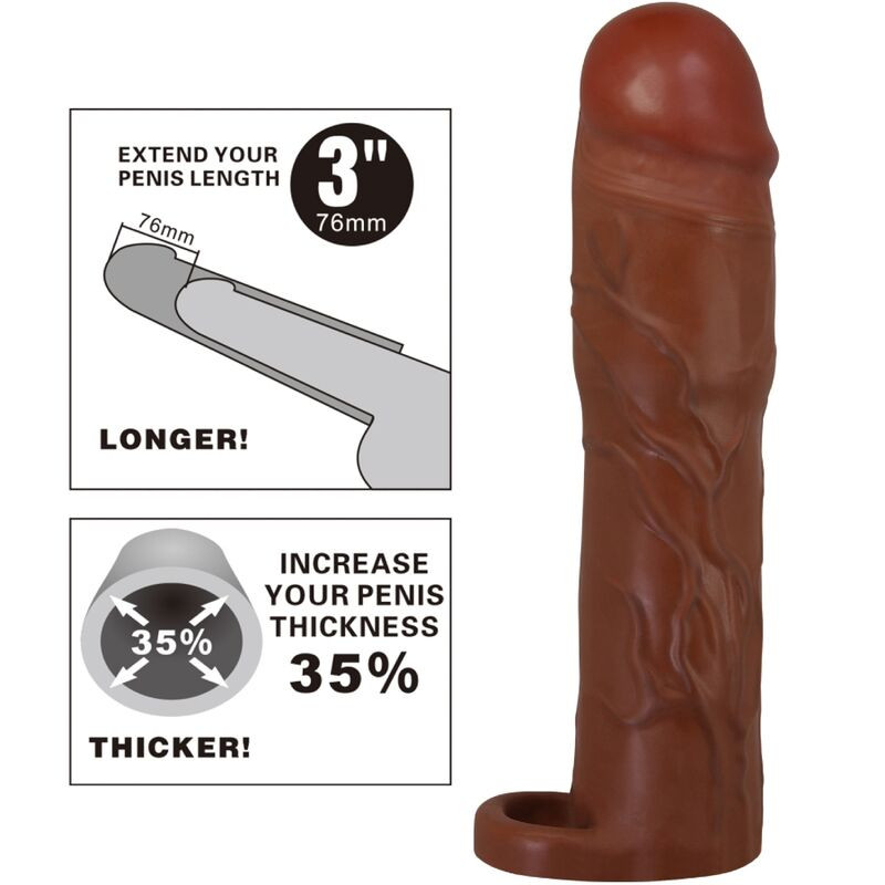 PRETTY LOVE GERD FUNDA PARA PENE CON EXTENSION DE 76 CM MULATO