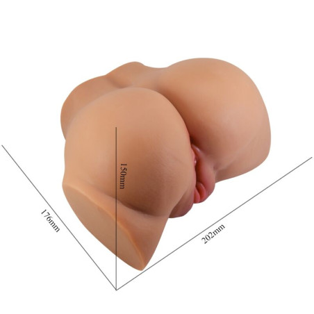 CRAZY BULL EMILIA TRASERO VIBRADOR CON VAGINA Y ANO REALISTICO NATURAL CONTROL REMOTO