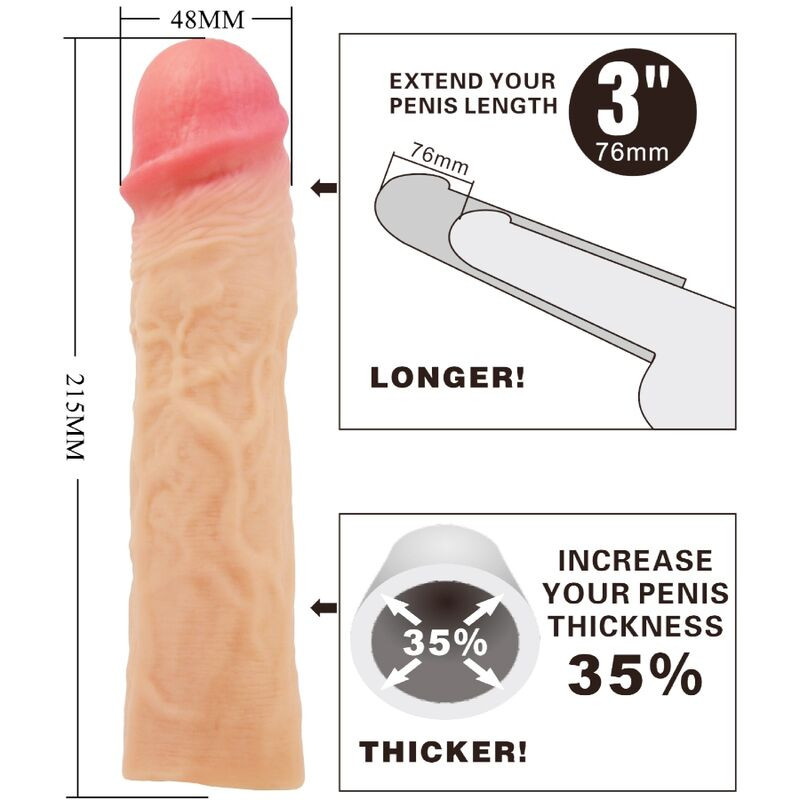PRETTY LOVE DEREK FUNDA PENE CON EXTENSION DE 76 CM NATURAL