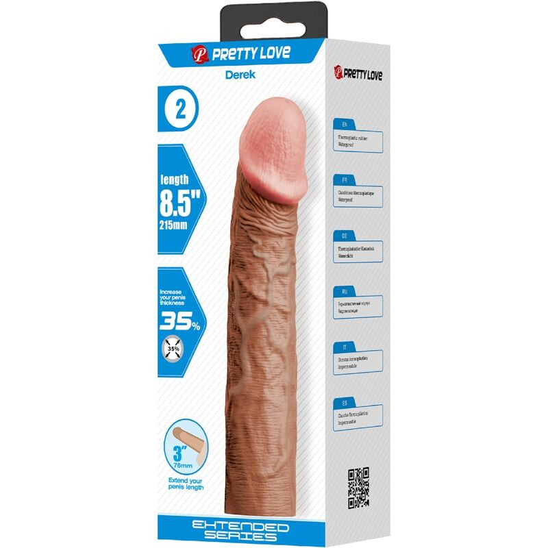 PRETTY LOVE DEREK FUNDA PENE CON EXTENSION DE 76 CM MULATO