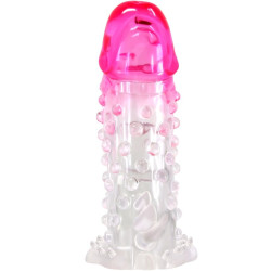 PRETTY LOVE WILFORD FUNDA REALISTICA ALARGADORA CON RELIEVE PARA PENE ROSA