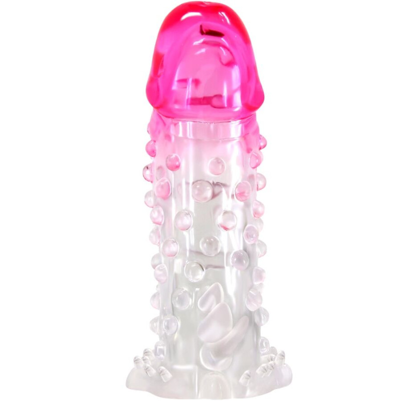 PRETTY LOVE WILFORD FUNDA REALISTICA ALARGADORA CON RELIEVE PARA PENE ROSA