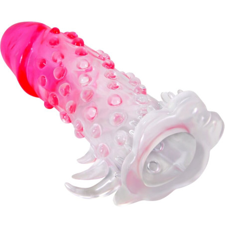 PRETTY LOVE WILFORD FUNDA REALISTICA ALARGADORA CON RELIEVE PARA PENE ROSA