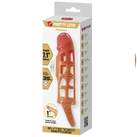 PRETTY LOVE PRESTON FUNDA PARA PENE CON VIBRACION DE 18 CM