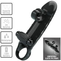 ROMANCE FUNDA PARA PENE CON VIBRACION NEGRO