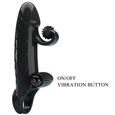 ROMANCE FUNDA PARA PENE CON VIBRACION NEGRO