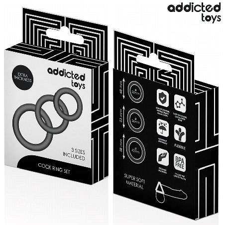 ADDICTED TOYS SET DE ANILLOS SILICONA MODELO 1