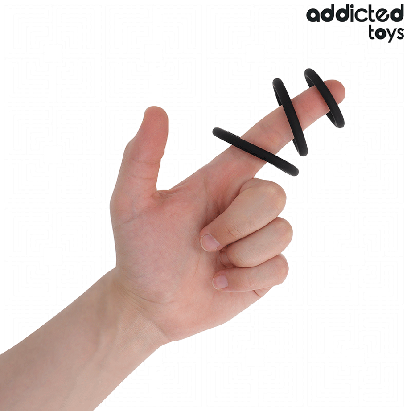 ADDICTED TOYS SET DE ANILLOS SILICONA MODELO 2