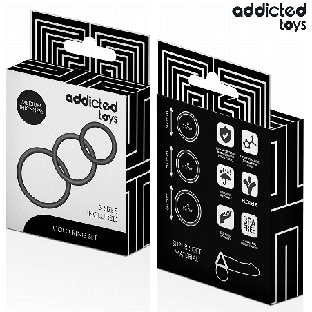 ADDICTED TOYS SET DE ANILLOS SILICONA MODELO 2