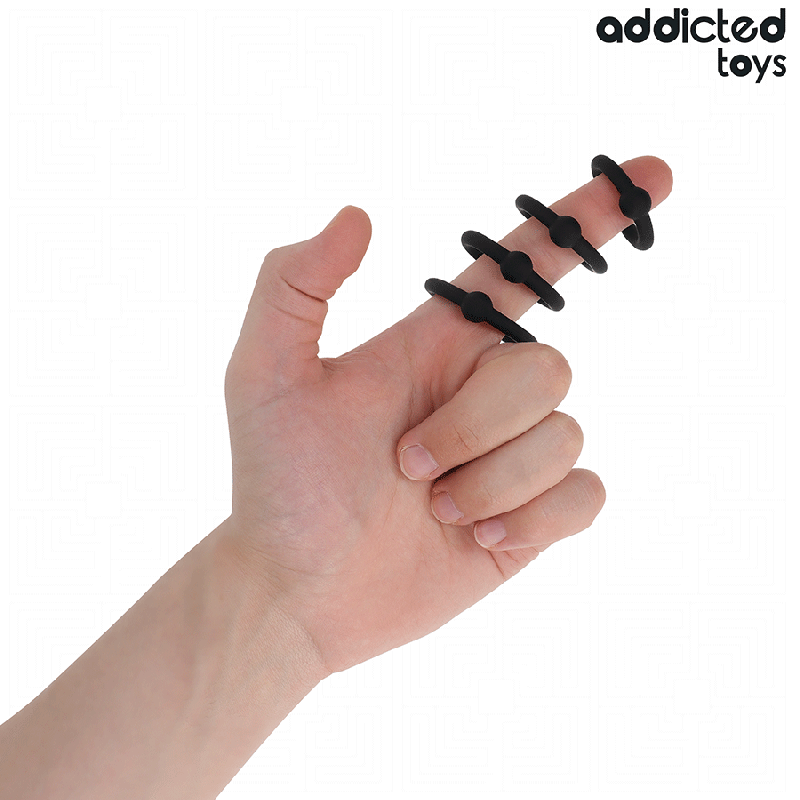ADDICTED TOYS SET ANILLOS SILICONA DE PRESION