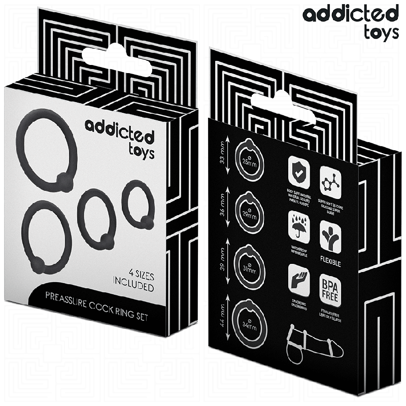 ADDICTED TOYS SET ANILLOS SILICONA DE PRESION