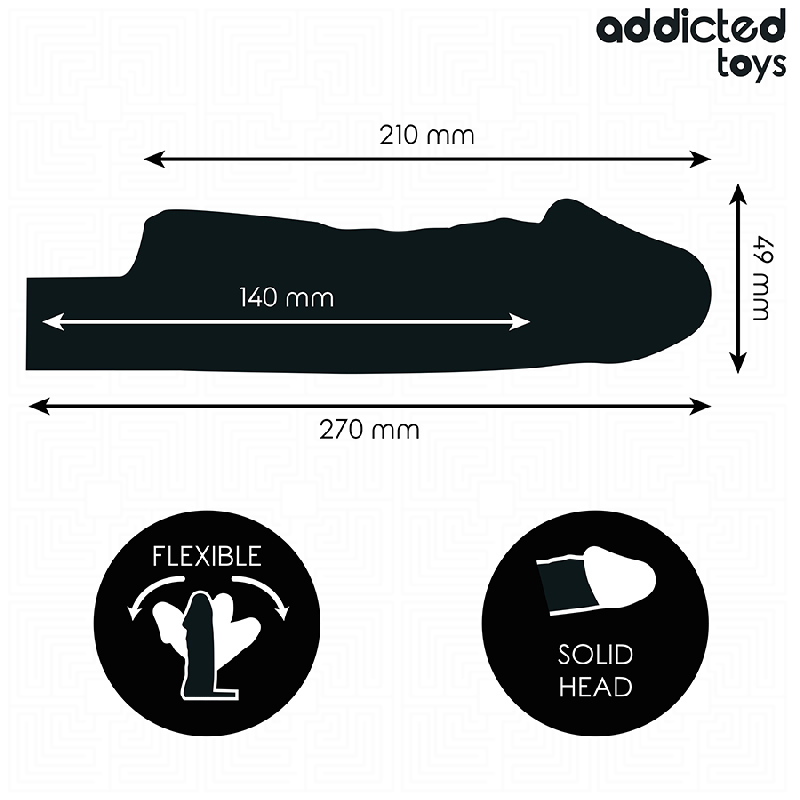 ADDICTED TOYS FUNDAS PARA EL PENE TRANSPARENTE TALLA M 27 CM