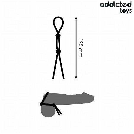 ADDICTED TOYS CUERDA SILICONA PARA EL PENE DE LAZO DOBLE