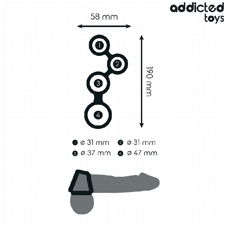 ADDICTED TOYS ANILLO PARA EL PENE CON DIVISORES PARA TESTICULOS