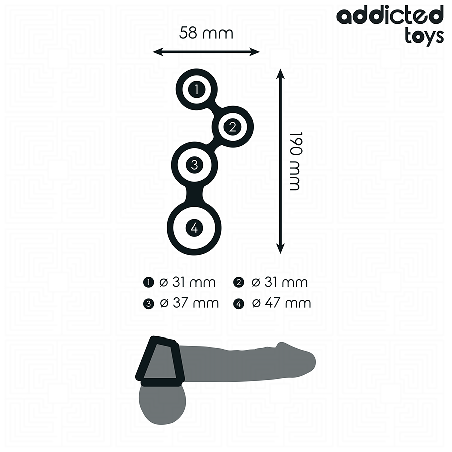 ADDICTED TOYS ANILLO PARA EL PENE CON DIVISORES PARA TESTICULOS