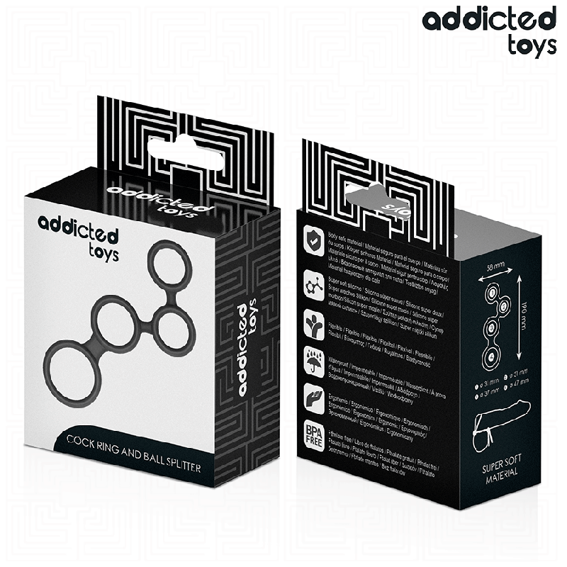 ADDICTED TOYS ANILLO PARA EL PENE CON DIVISORES PARA TESTICULOS