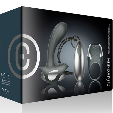 CLIMAXIMUM EXCITE KIT ANILLO PARA PENE MASAJEADOR PROSTATA CON CABLE