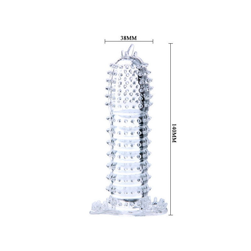 BAILE FUNDA PARA PENE CON PUNTOS ESTIMULANTES MORADO 14 CM